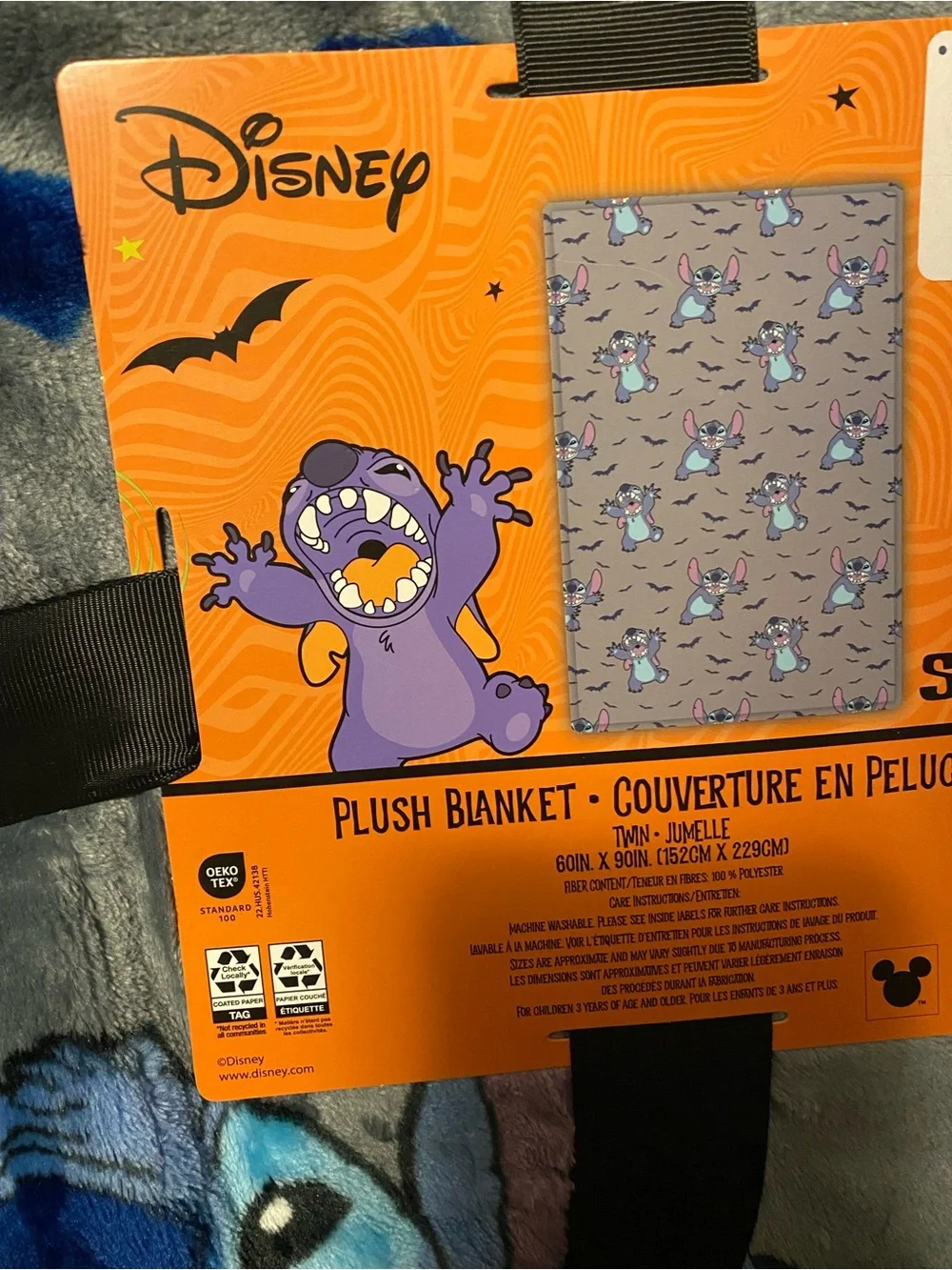 Disney stitch Halloween twin blanket